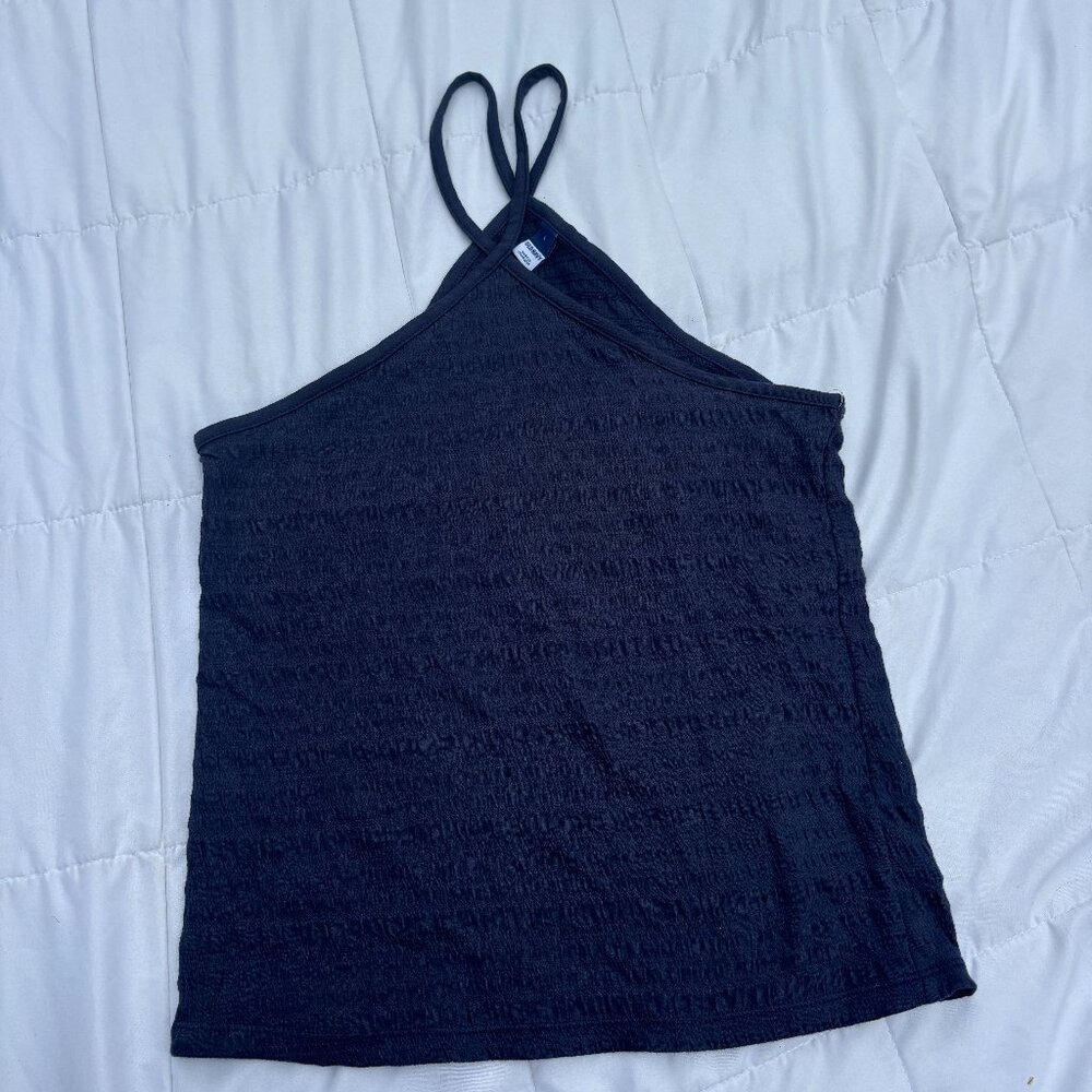 Navy blue unique tank top